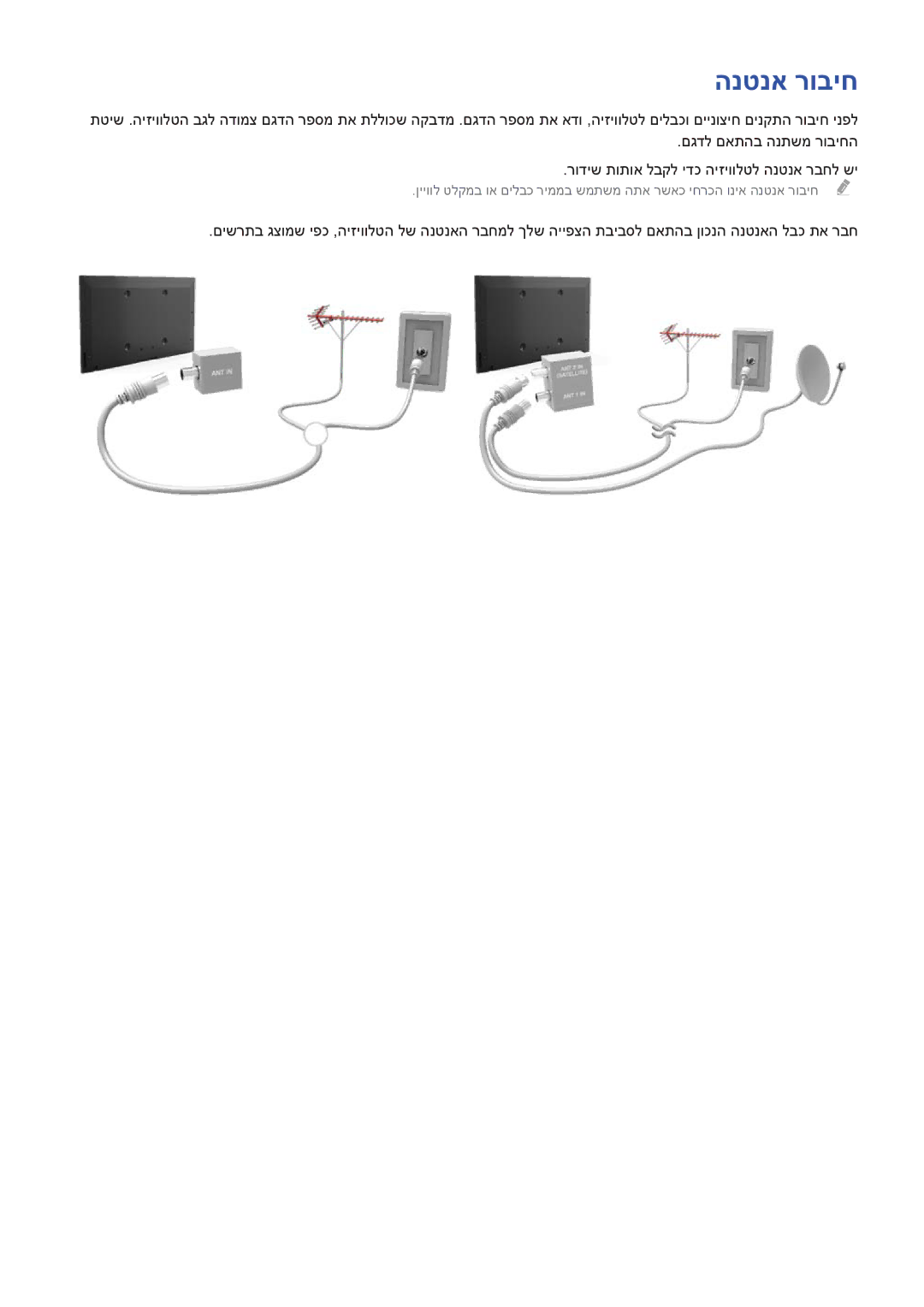 Samsung UA55H6400AWXSQ, UA65H6400AWXSQ, UA48H5500AWXSQ, UA48H6300AWXSQ, UA48H6400AWXSQ, UA55H6800AWXSQ manual הנטנא רוביח 