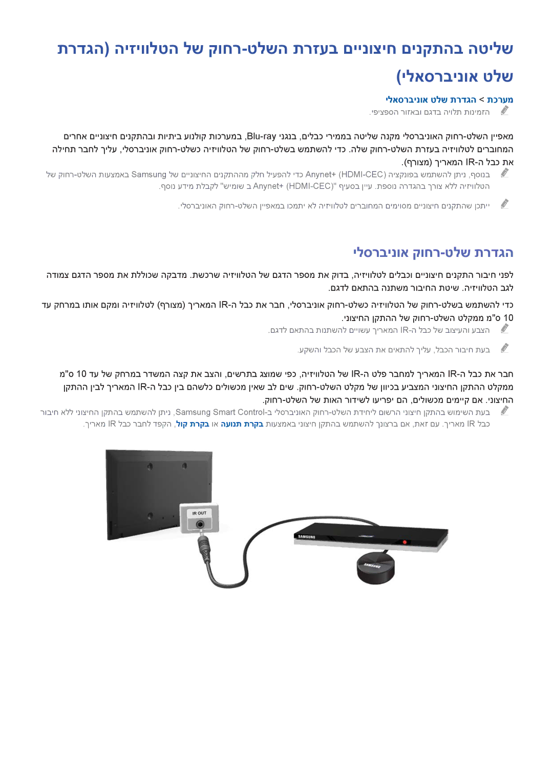 Samsung UA48H6800AWXSQ, UA65H6400AWXSQ, UA55H6400AWXSQ, UA48H5500AWXSQ ילסרבינוא קוחר-טלש תרדגה, ילאסרבינוא טלש תרדגה תכרעמ 