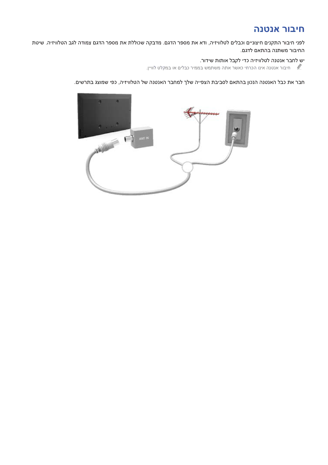 Samsung UA85HU8500WXSQ, UA65HU7200WXSQ, UA55HU7000WXSQ, UA55HU7200WXSQ, UA48HU8500WXSQ, UA40HU7000WXSQ manual הנטנא רוביח 