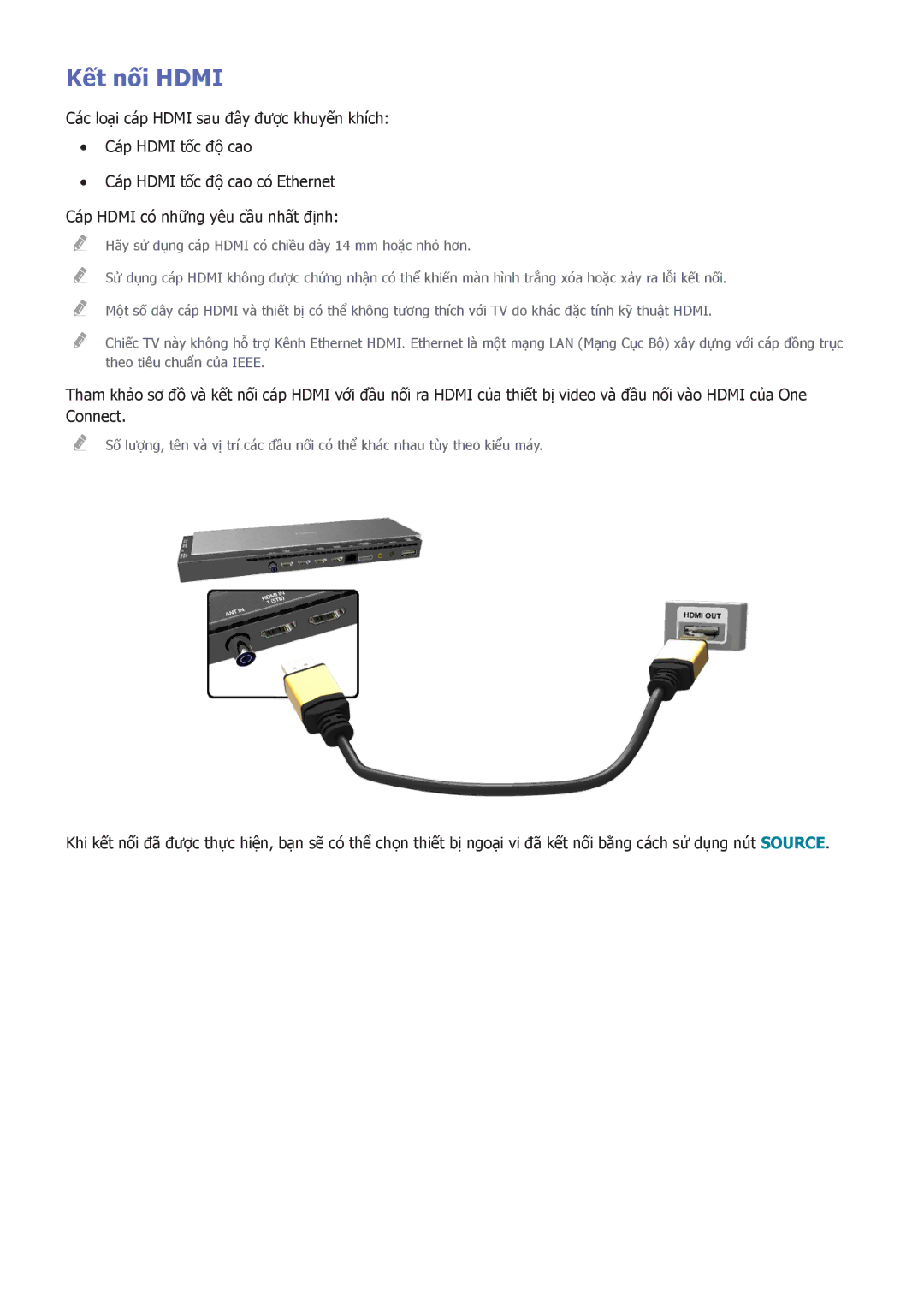 Samsung UA55HU9000KXXV, UA65HU9000KXXV, UA78HU9000KXXV manual Kết nối Hdmi 