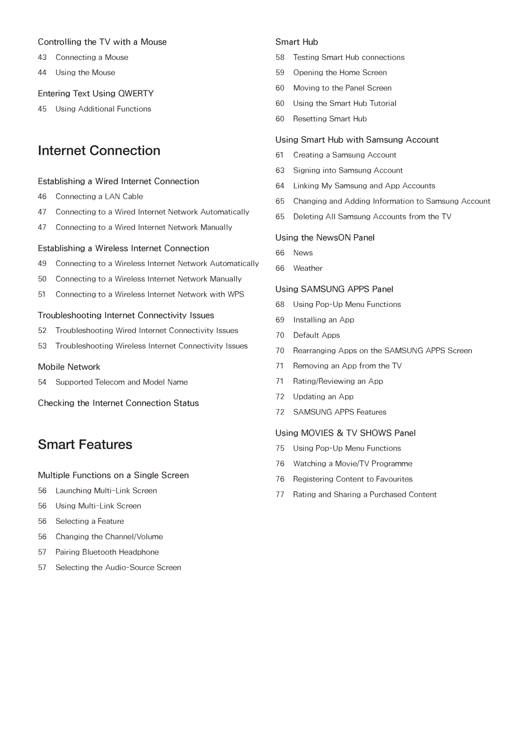 Samsung UA78HU9000RXUM, UA65HU9000RXSK, UA78HU9000RXZN, UA65HU9000RXMM, UA55HU9000RXEG, UA55HU9000RXMM Internet Connection 