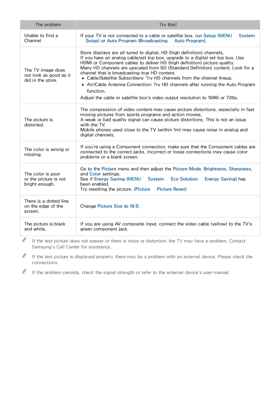 Samsung UA65JS8000KXSQ manual Setup or Auto Program Broadcasting, Change Picture Size to 