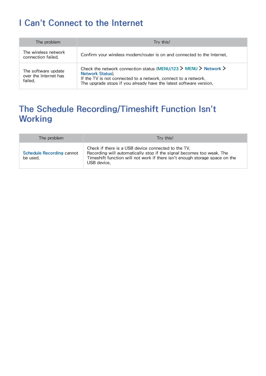 Samsung UA55JS9000KXSQ, UA65JS9000KXSK Cant Connect to the Internet, Schedule Recording/Timeshift Function Isnt Working 