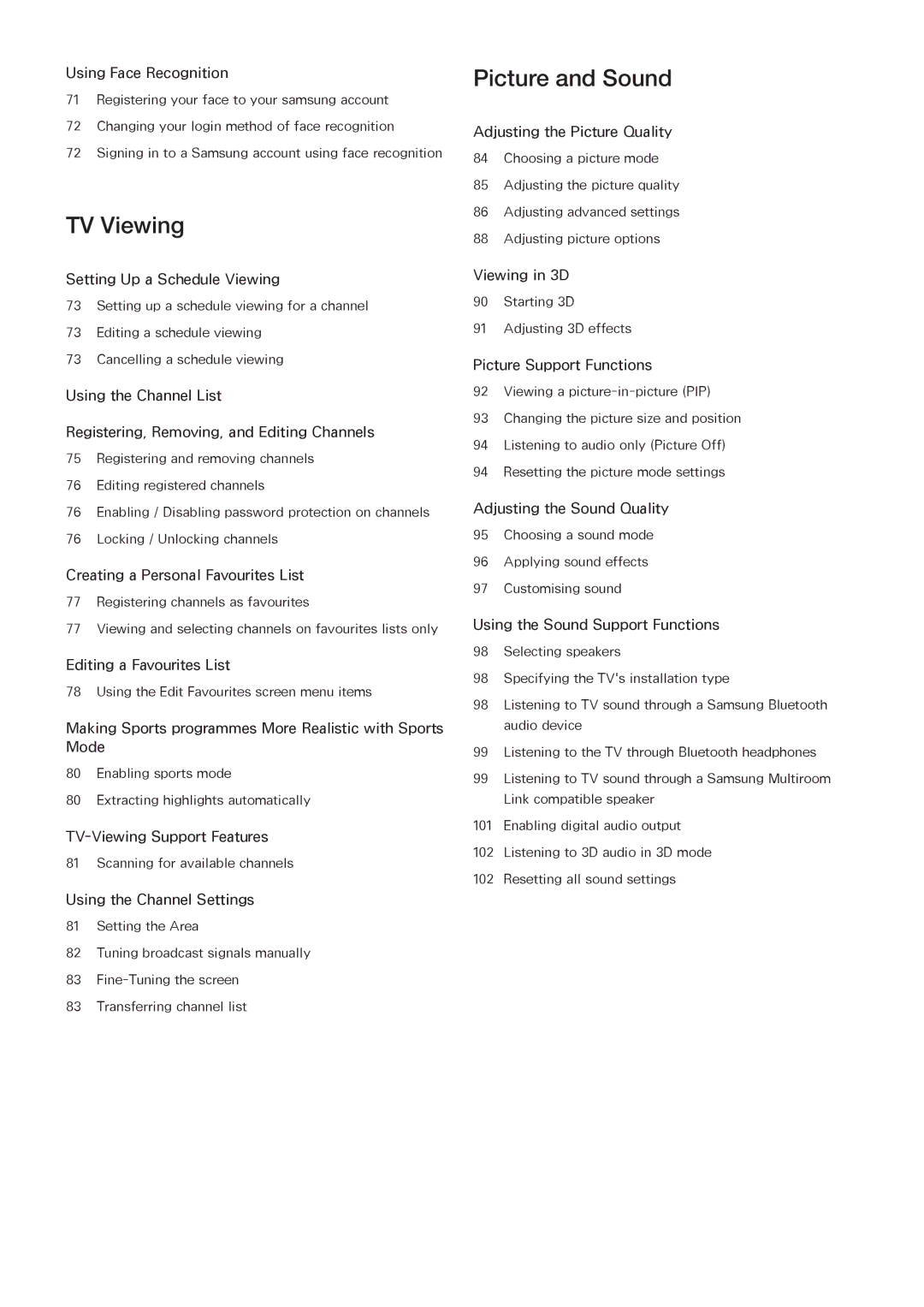 Samsung UA78JS9500RXUM, UA65JS9000RXZN, UA55JS9000RXUM, UA88JS9500RXUM, UA65JS9000RXUM manual TV Viewing 