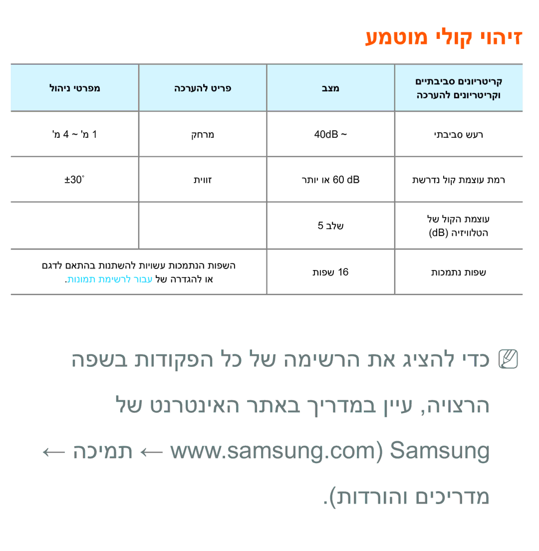 Samsung UA75ES9000RXZN manual תודרוהו םיכירדמ 