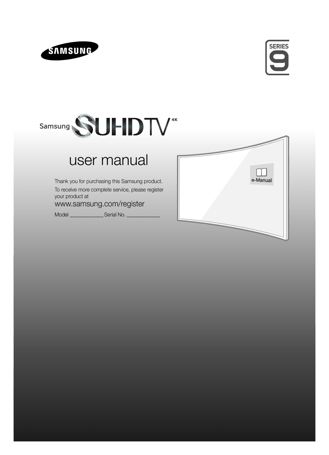 Samsung UA78JS9500RXUM manual 