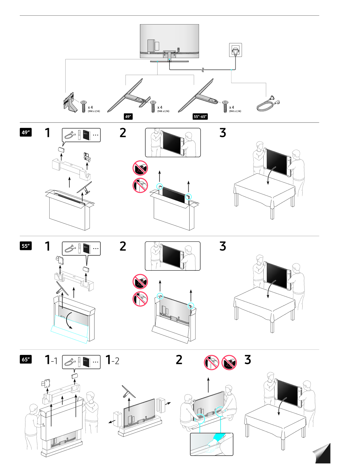 Samsung UA55NU8000KXXV, UA82NU8000KXXV, UA65NU8000KXXV, UA75NU8000KXXV manual 49″ 55″ 65″ 