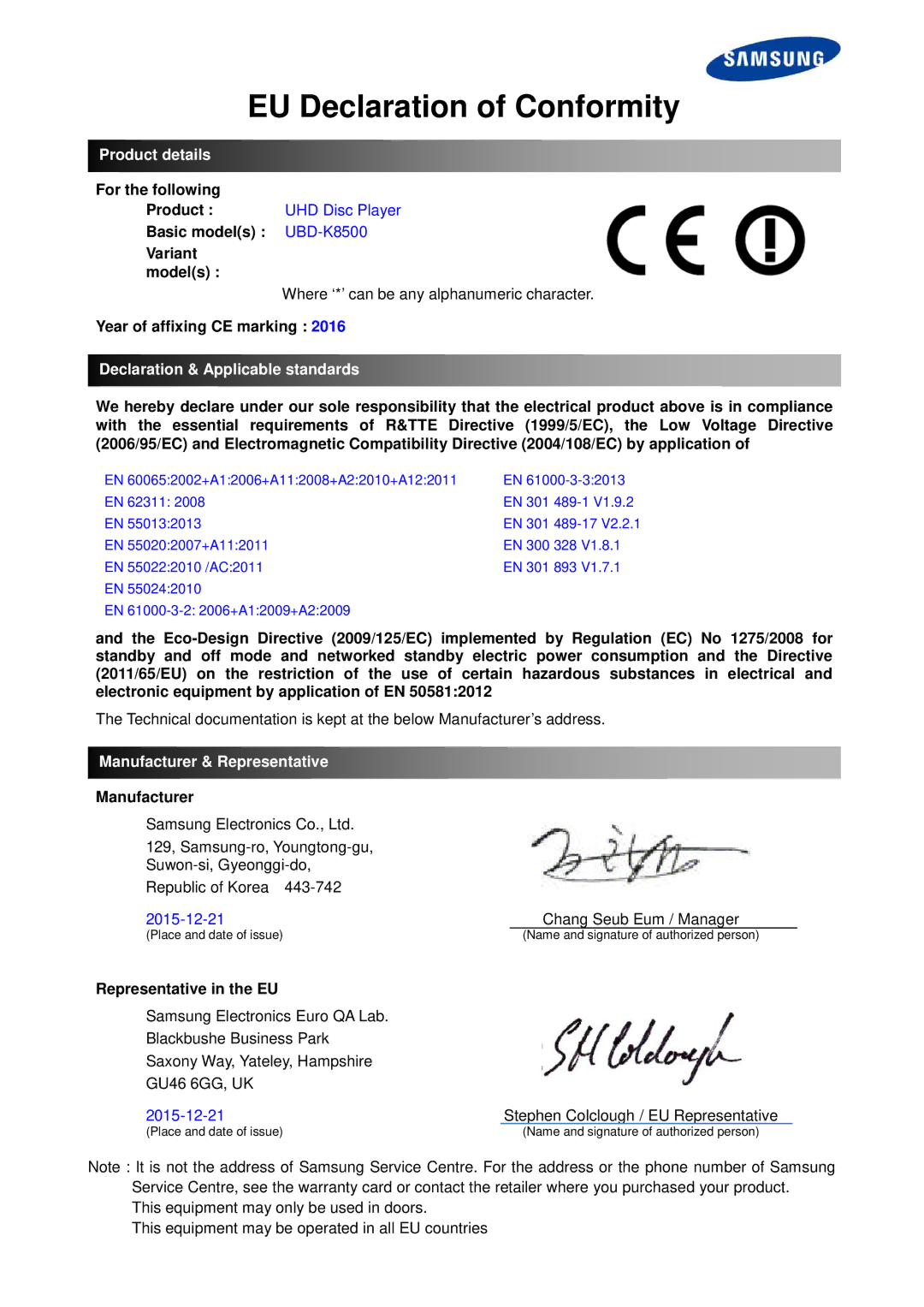 Samsung UBD-K8500/ZF manual Manuale Utente 