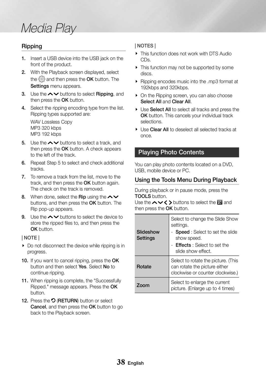 Samsung UBD-K8500/XE, UBD-K8500/EN, UBD-K8500/ZF manual Playing Photo Contents 