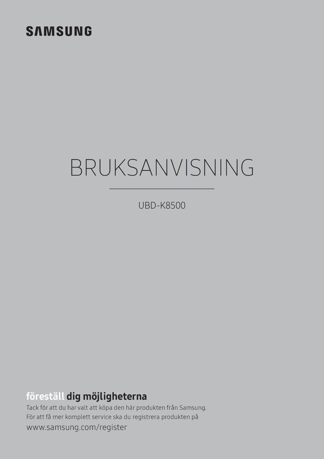 Samsung UBD-K8500/XE manual Bruksanvisning 