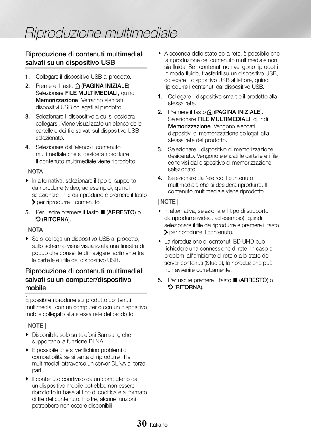 Samsung UBD-K8500/ZF manual Collegare il dispositivo USB al prodotto, Il contenuto multimediale viene riprodotto 