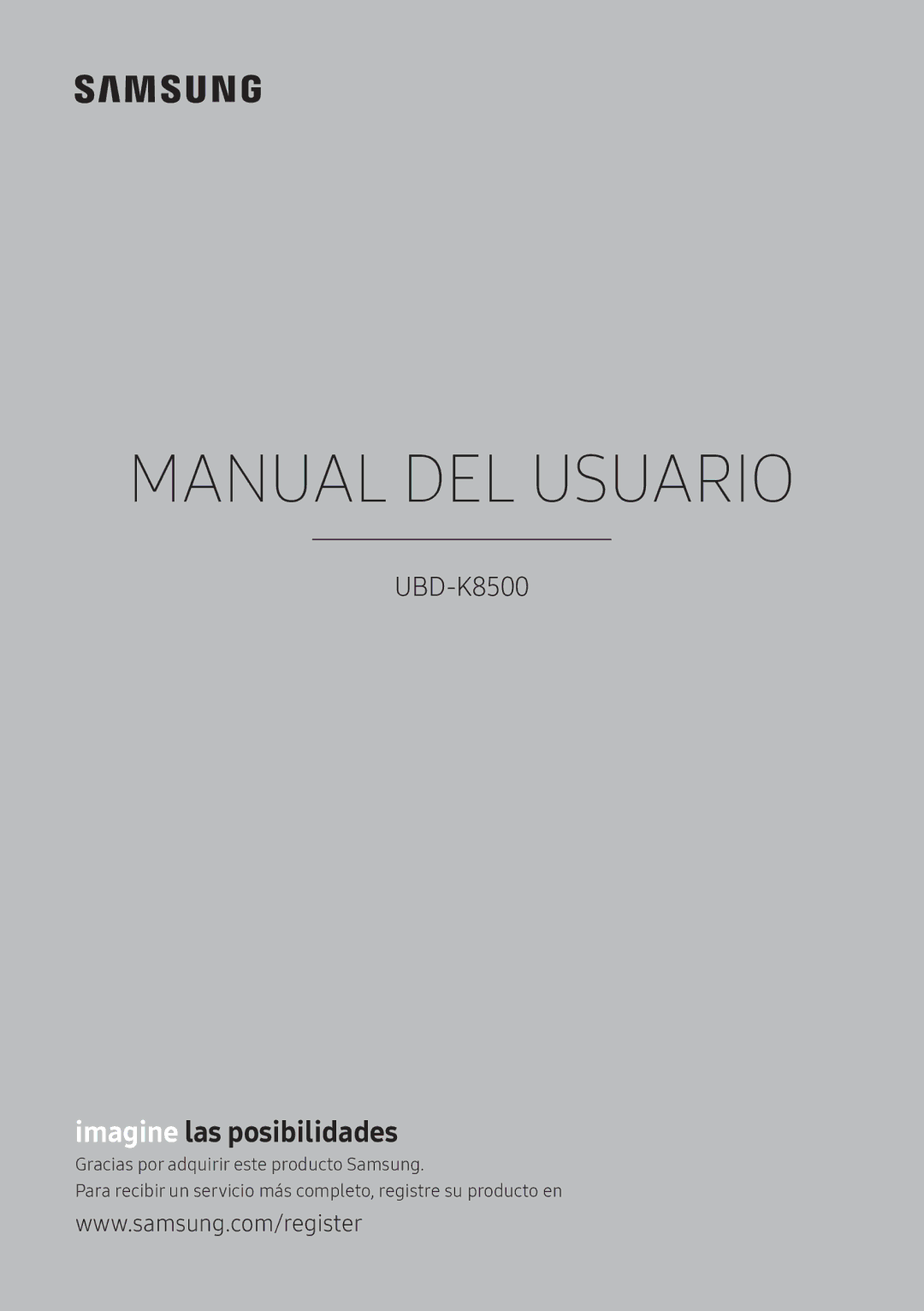 Samsung UBD-K8500/ZF manual Manual DEL Usuario 