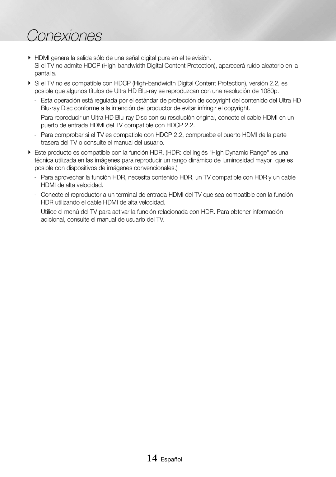 Samsung UBD-K8500/ZF manual Conexiones 