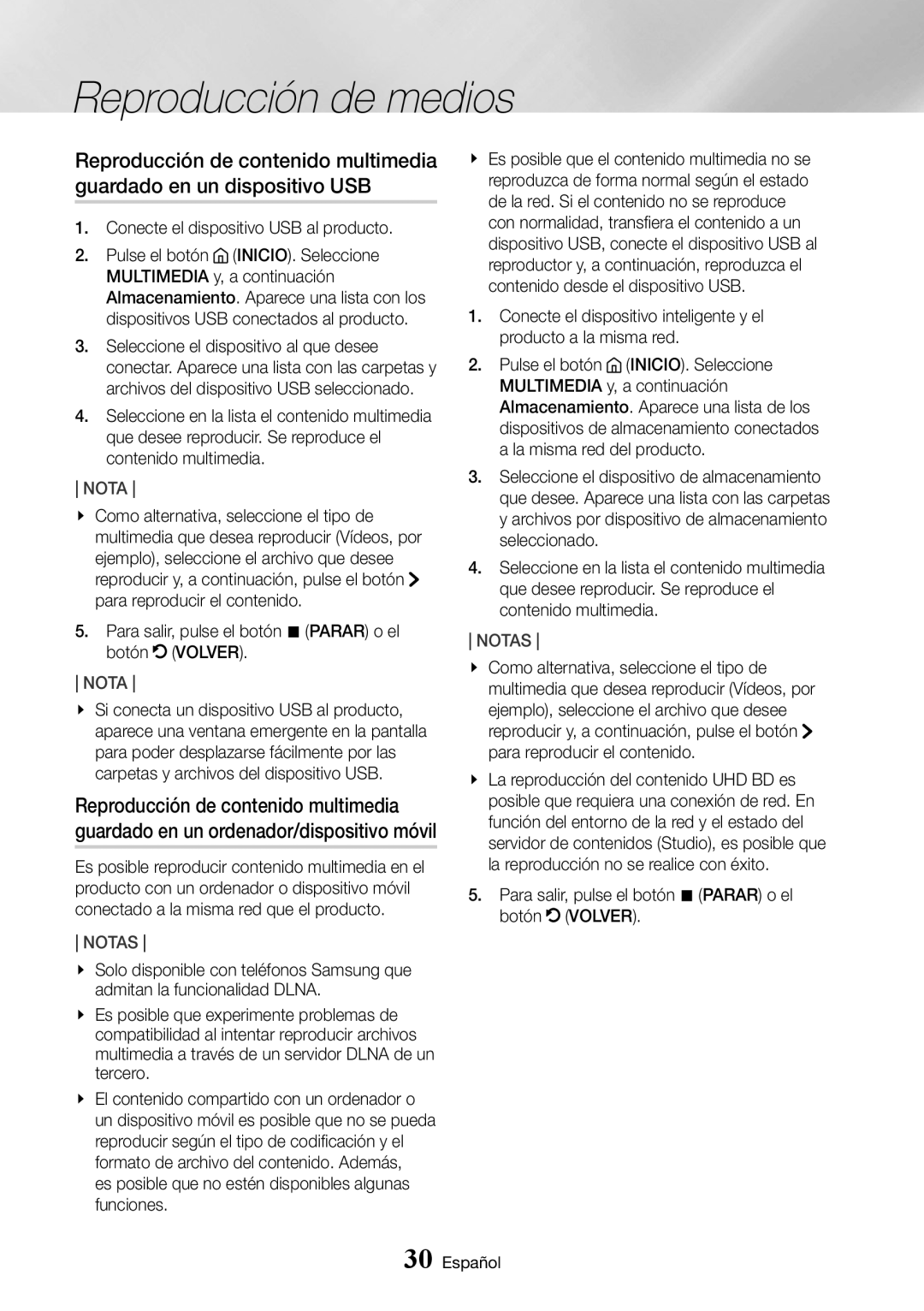 Samsung UBD-K8500/ZF manual Conecte el dispositivo USB al producto, Es posible que no estén disponibles algunas funciones 