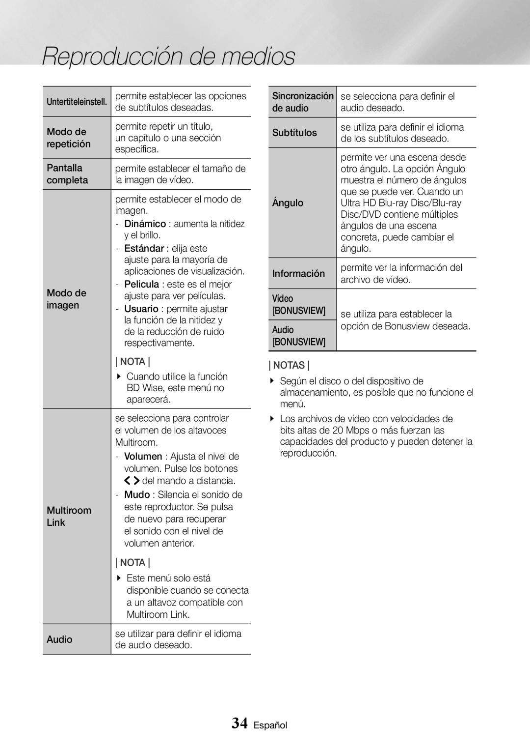 Samsung UBD-K8500/ZF manual Bonusview 