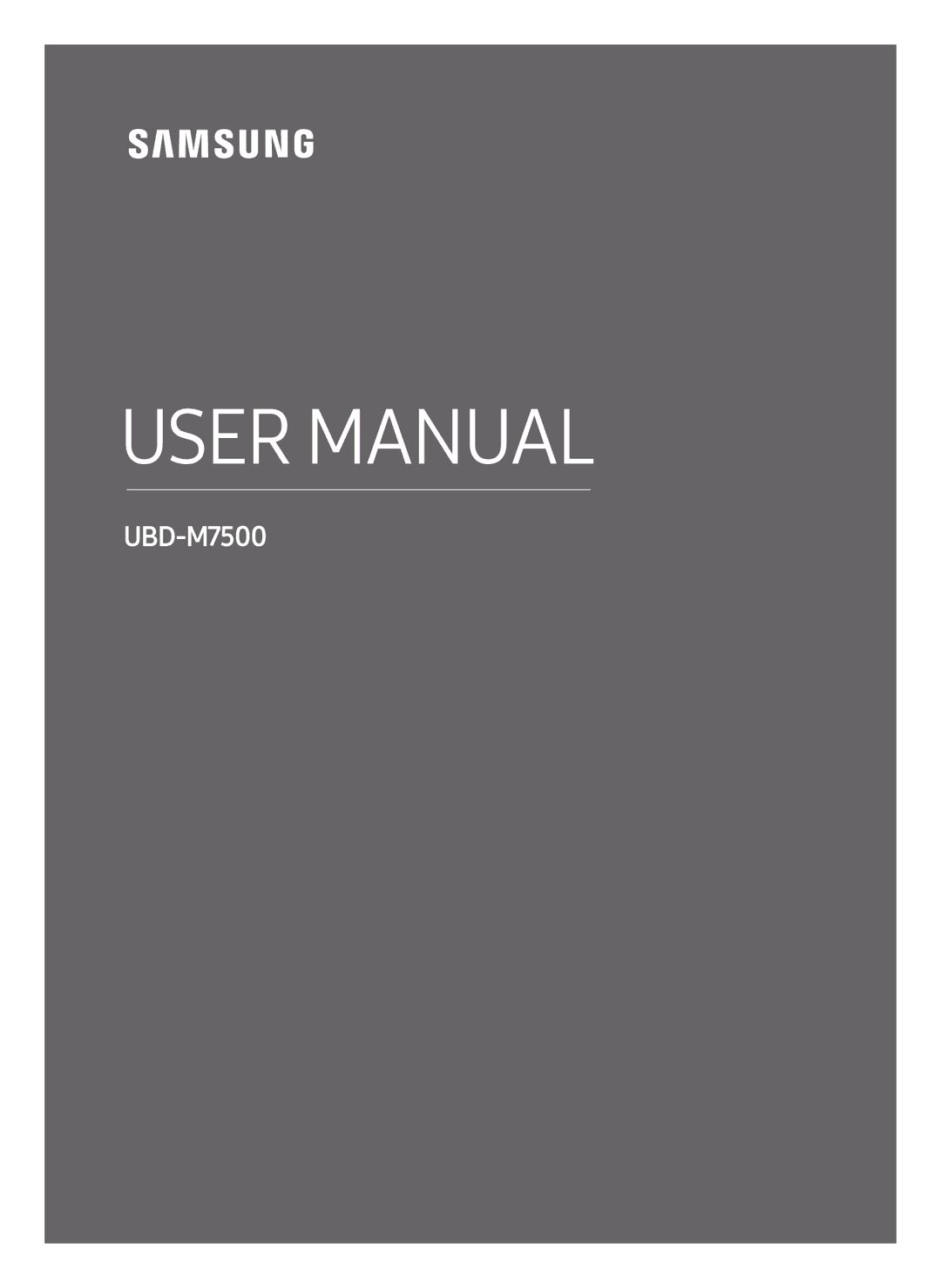 Samsung UBD-M7500/EN manual 