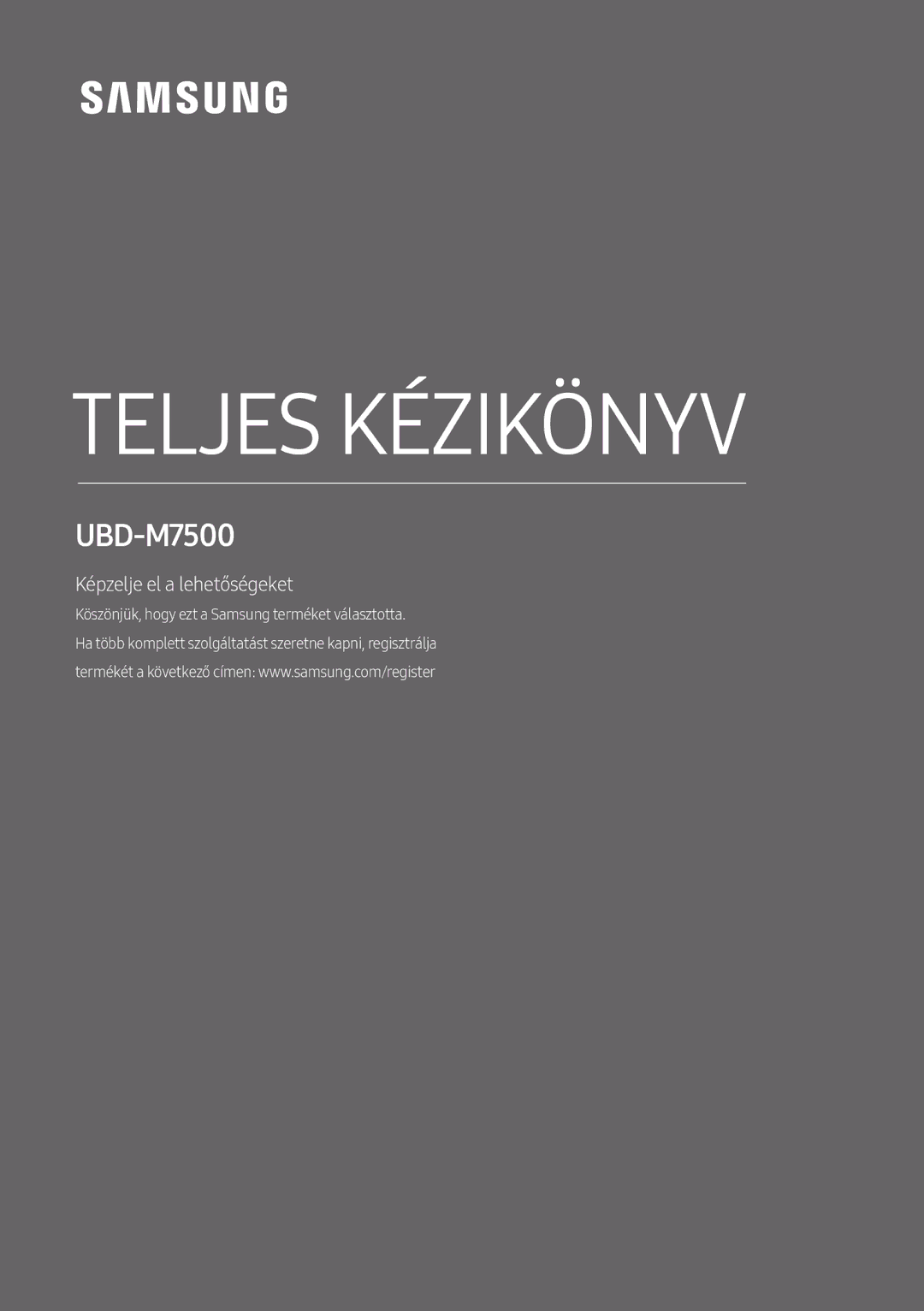 Samsung UBD-M7500/EN manual Teljes Kézikönyv 