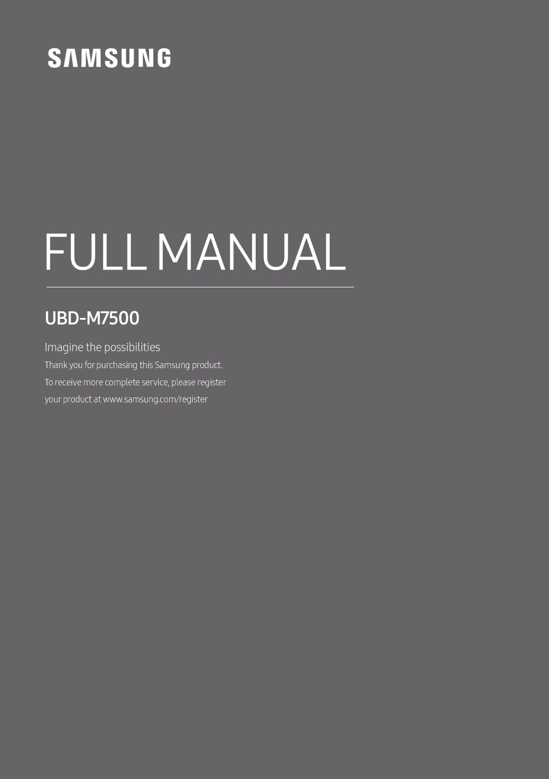 Samsung UBD-M7500/XE manual 