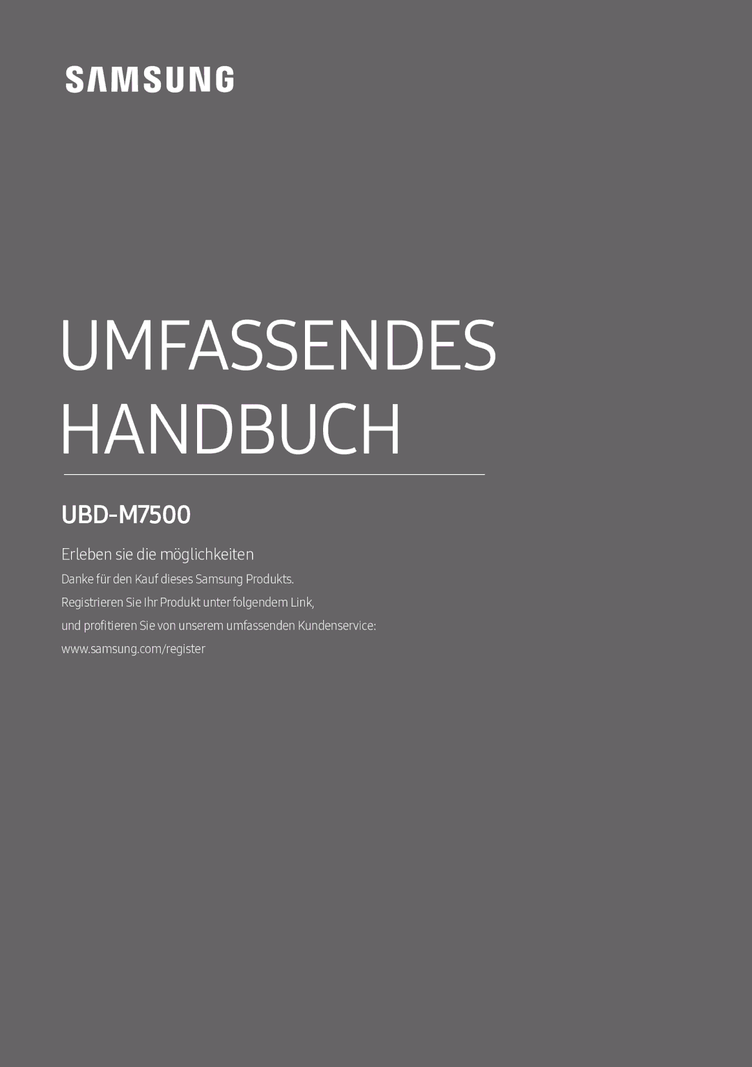 Samsung UBD-M7500/ZG manual Umfassendes Handbuch 