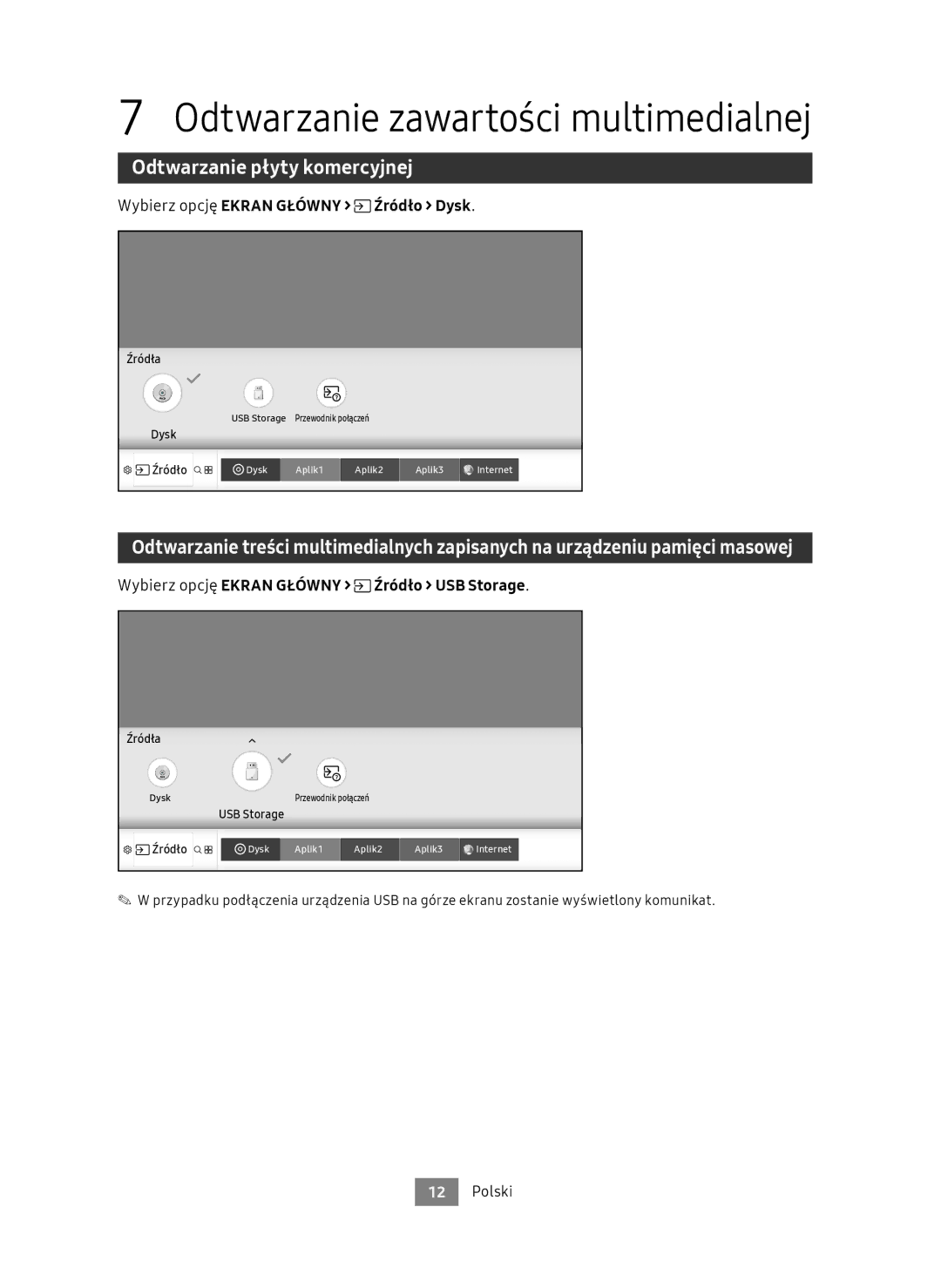 Samsung UBD-M8500/ZG, UBD-M8500/EN manual Odtwarzanie zawartości multimedialnej, Odtwarzanie płyty komercyjnej 