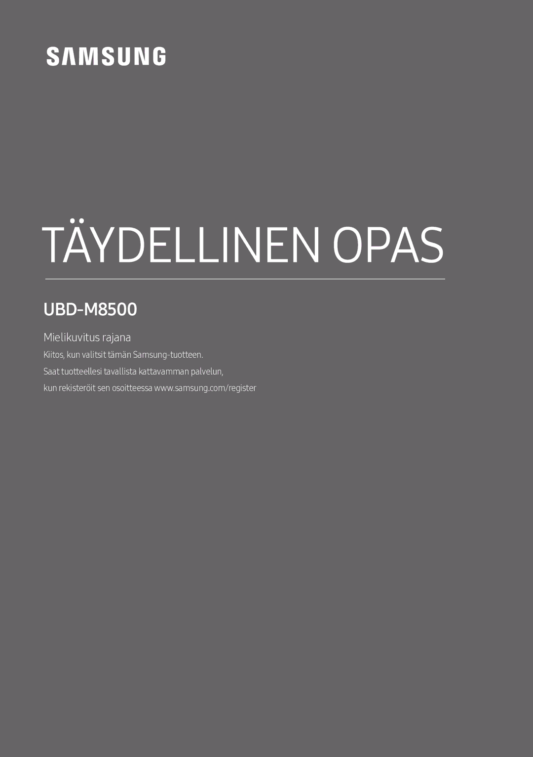 Samsung UBD-M8500/XE manual Täydellinen Opas 