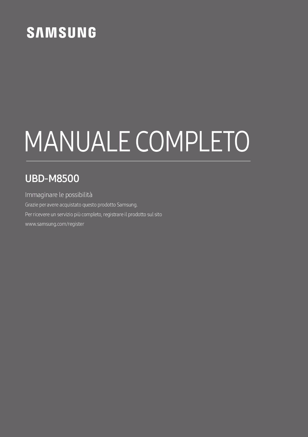 Samsung UBD-M8500/ZF manual Manuale Completo 