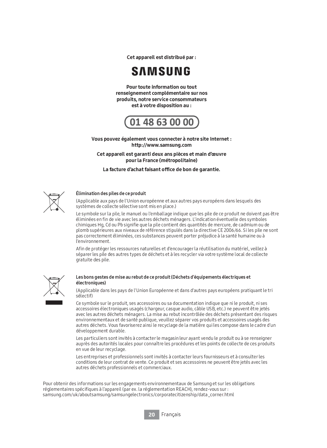 Samsung UBD-M9500/EN manual Élimination des piles de ce produit 