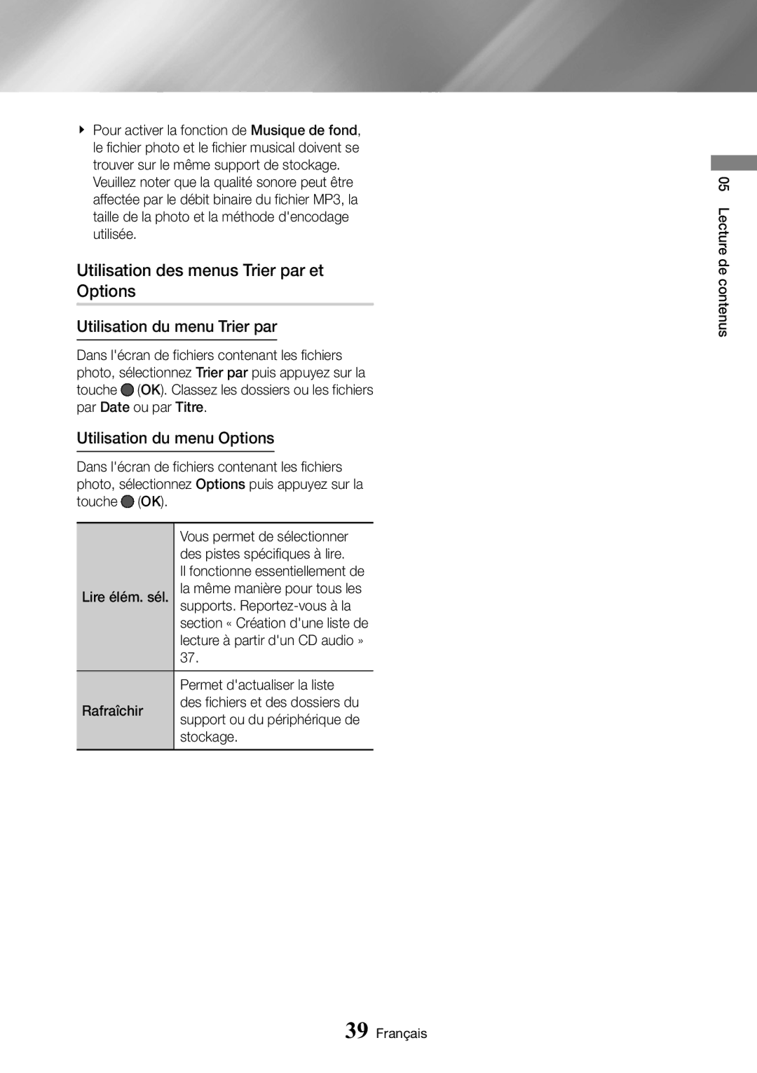 Samsung UBD-M9500/ZF manual Il fonctionne essentiellement de 