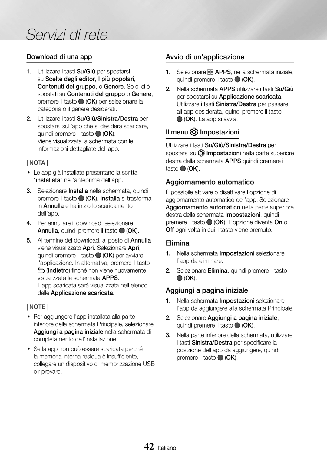 Samsung UBD-M9500/ZF manual Avvio di unapplicazione 