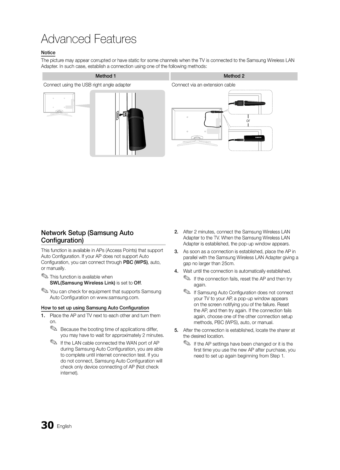 Samsung UC7000 user manual Network Setup Samsung Auto Configuration, Again 