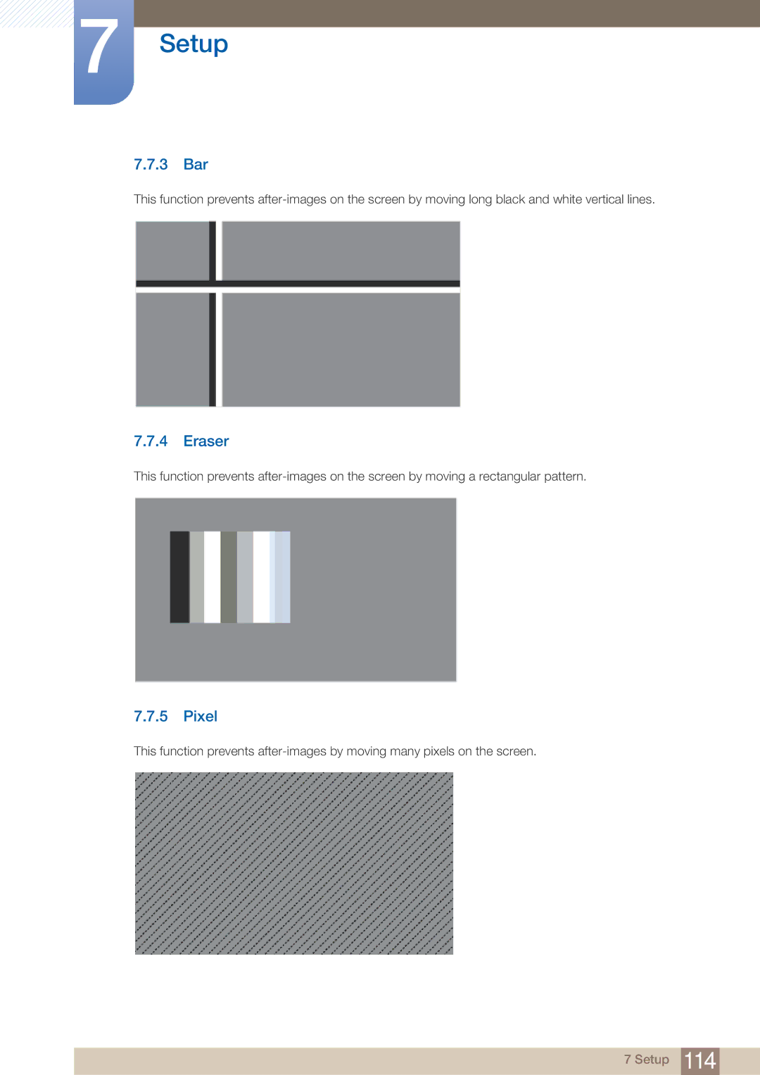 Samsung UD22B user manual 3 Bar, Eraser, Pixel 