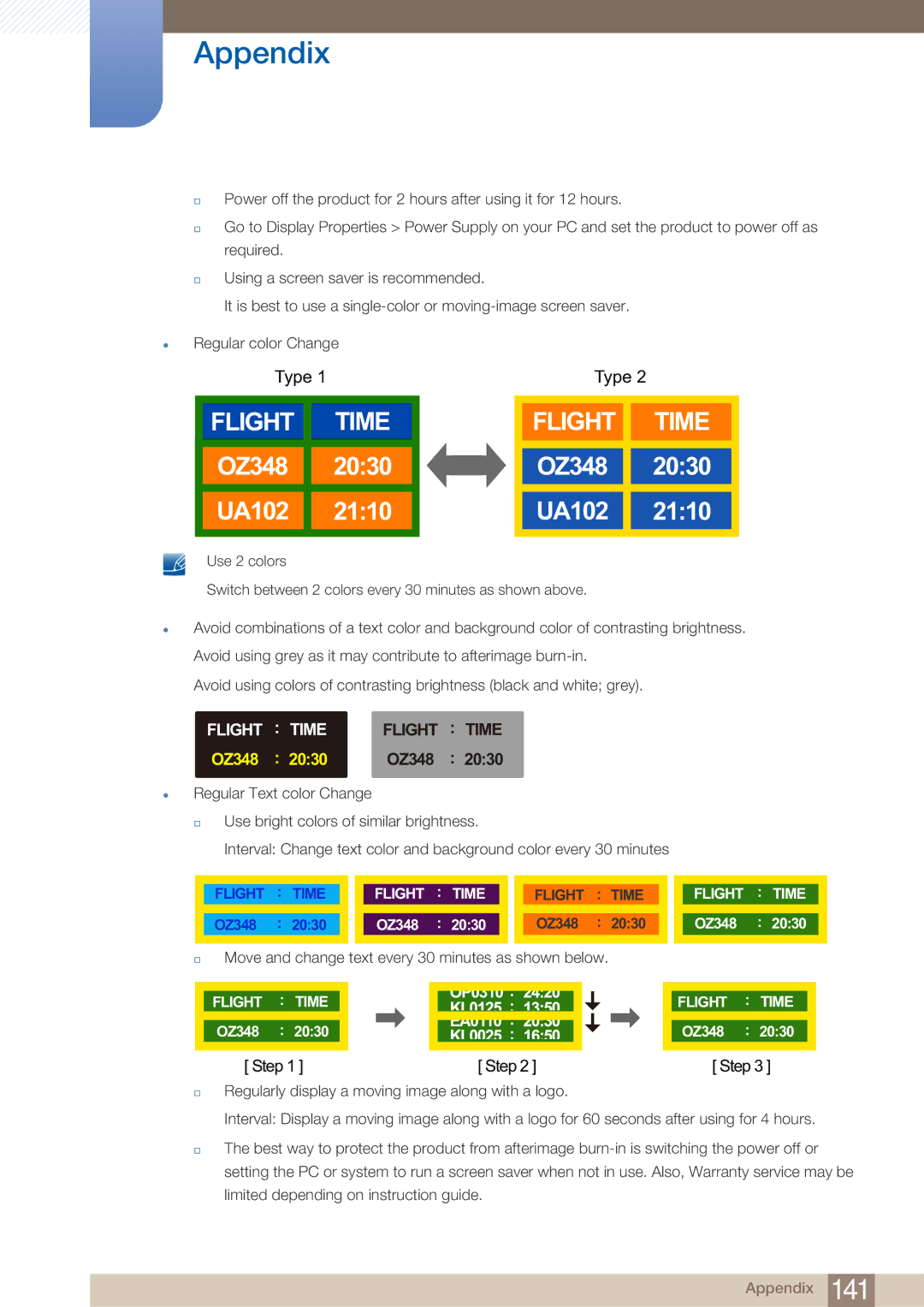 Samsung UD22B user manual Flight Time 