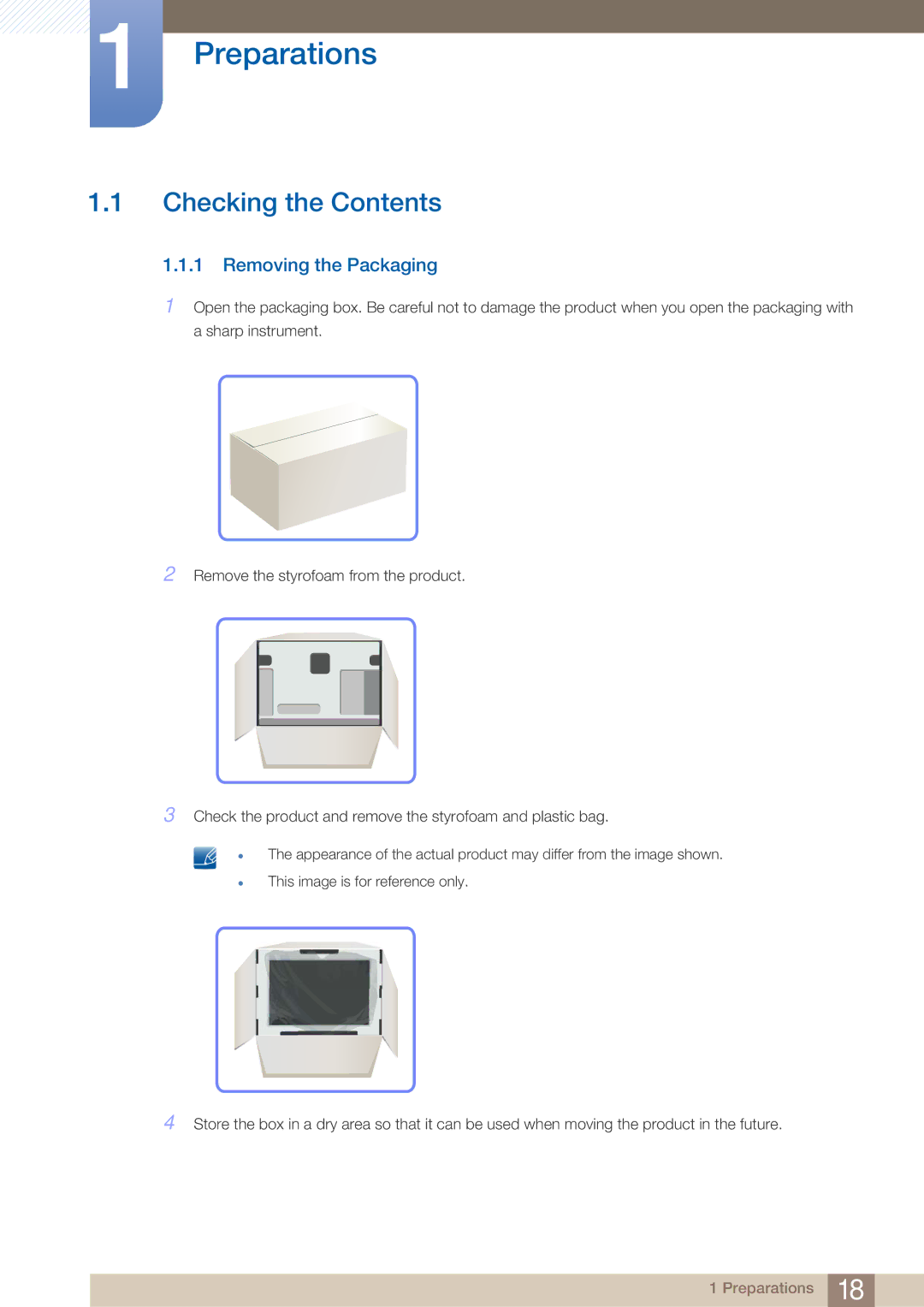 Samsung UD22B user manual Preparations, Checking the Contents 