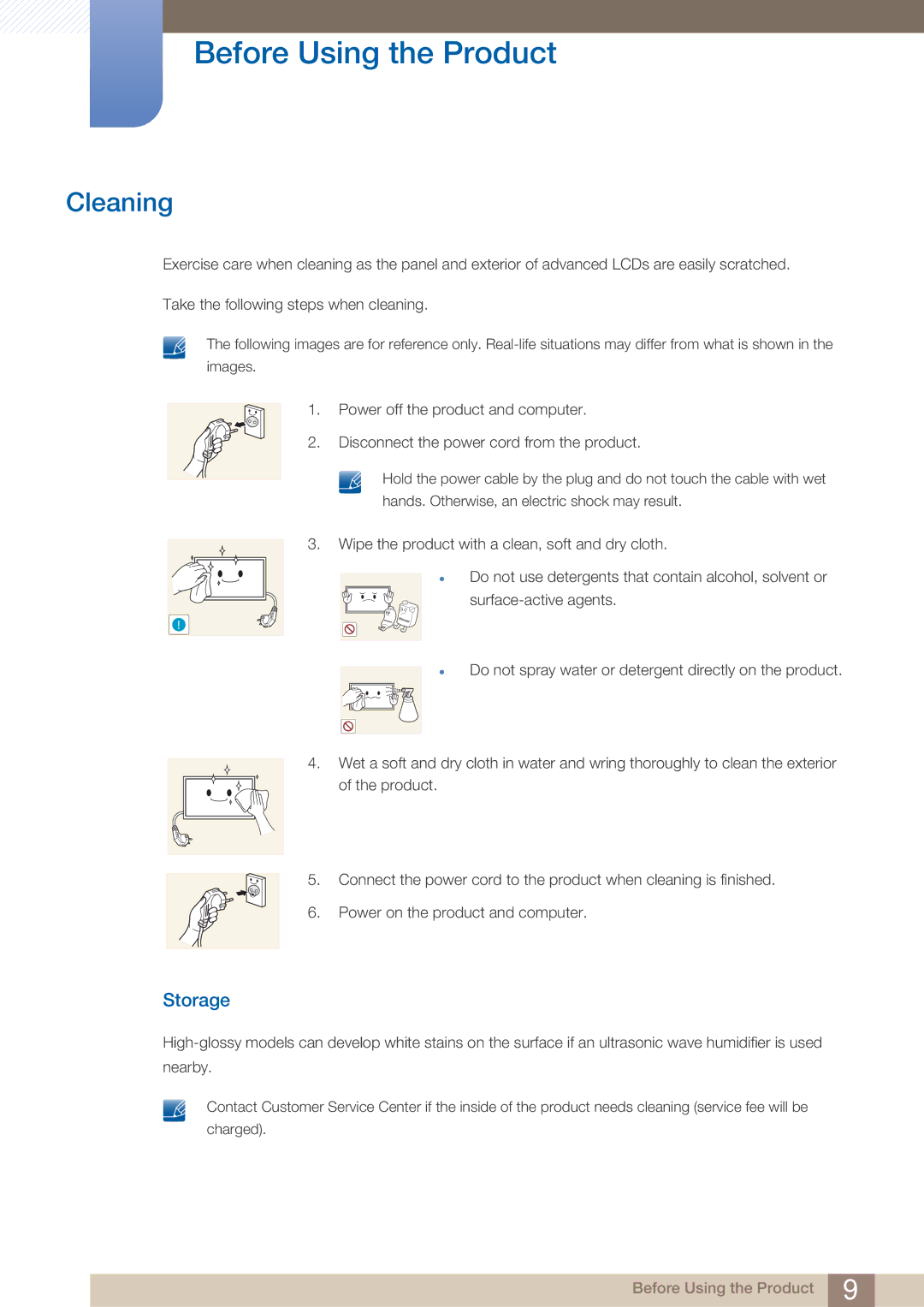 Samsung UD22B user manual Cleaning, Storage 