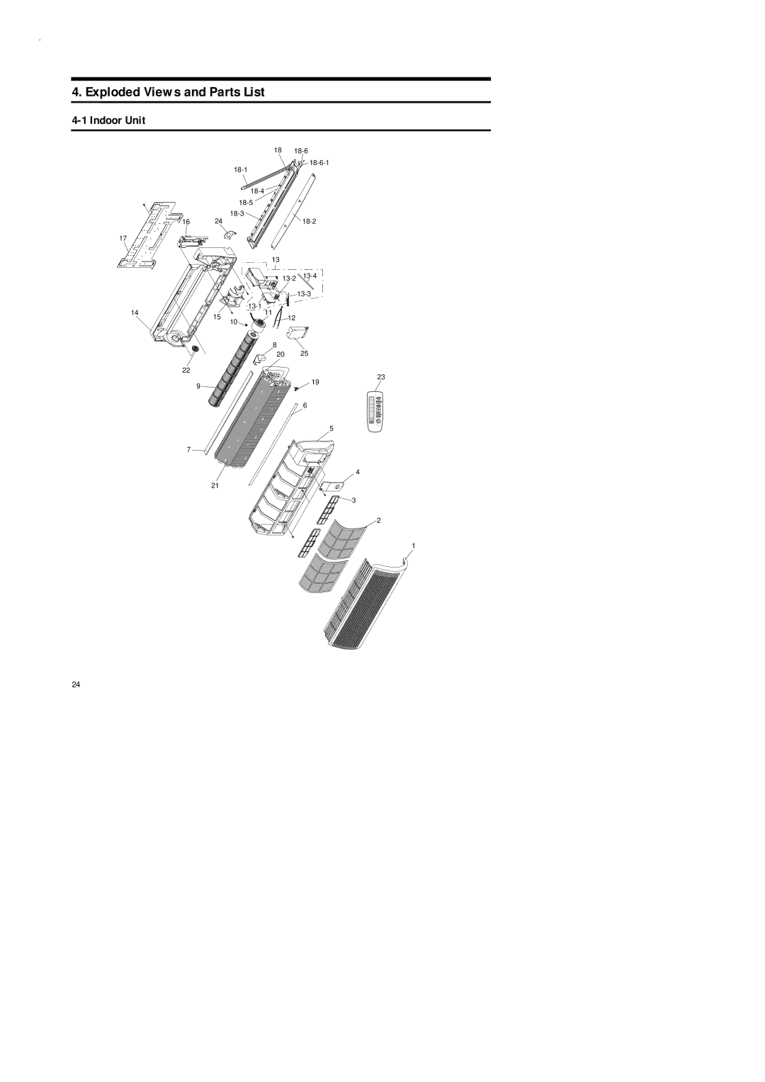 Samsung UD18B1C2, UD26B1C2, AD18B1C09, AD26B1C13 service manual Exploded Views and Parts List 