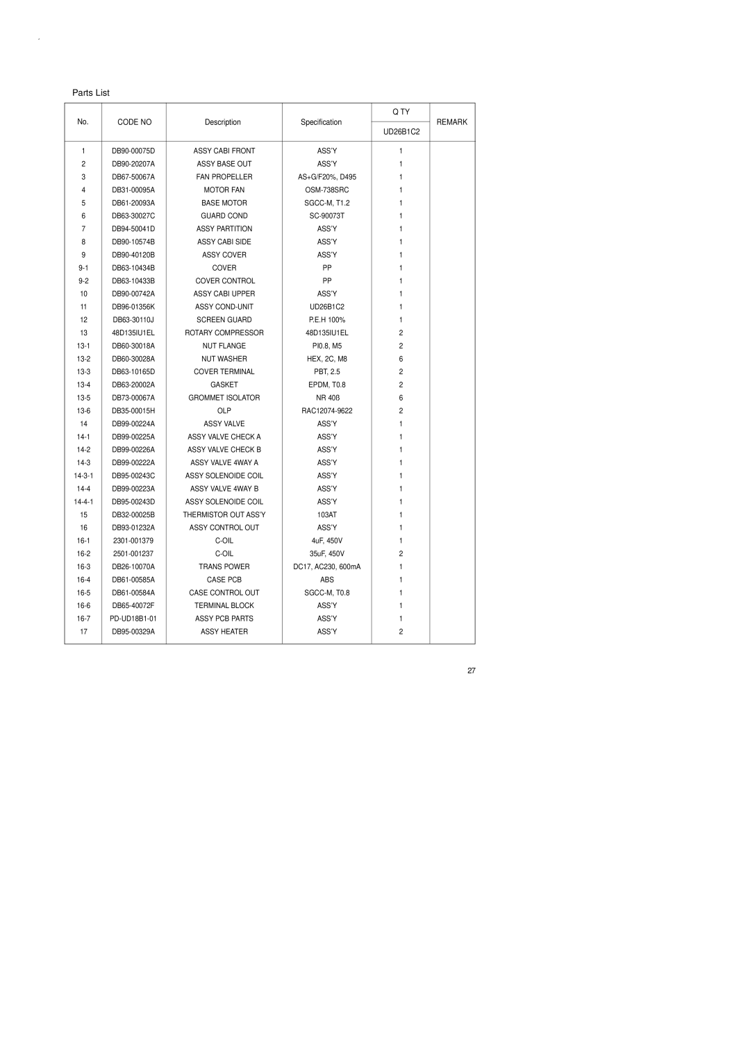 Samsung UD26B1C2, UD18B1C2, AD18B1C09, AD26B1C13 service manual 