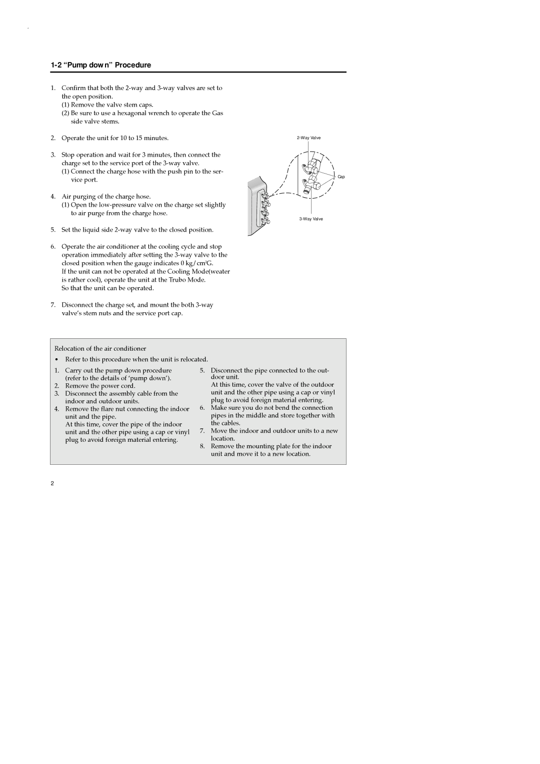 Samsung AD26B1C13, UD26B1C2, UD18B1C2, AD18B1C09 service manual Pump down Procedure 