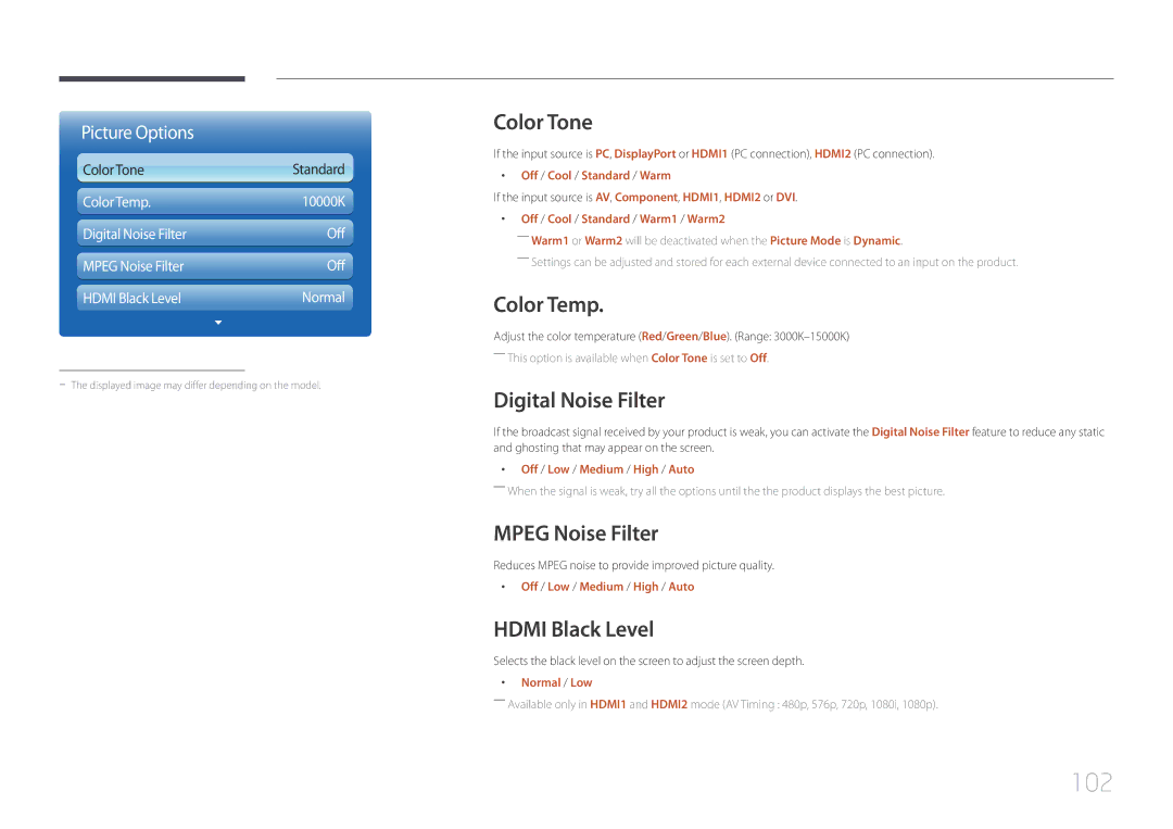 Samsung UD46C, UD55C user manual 102 