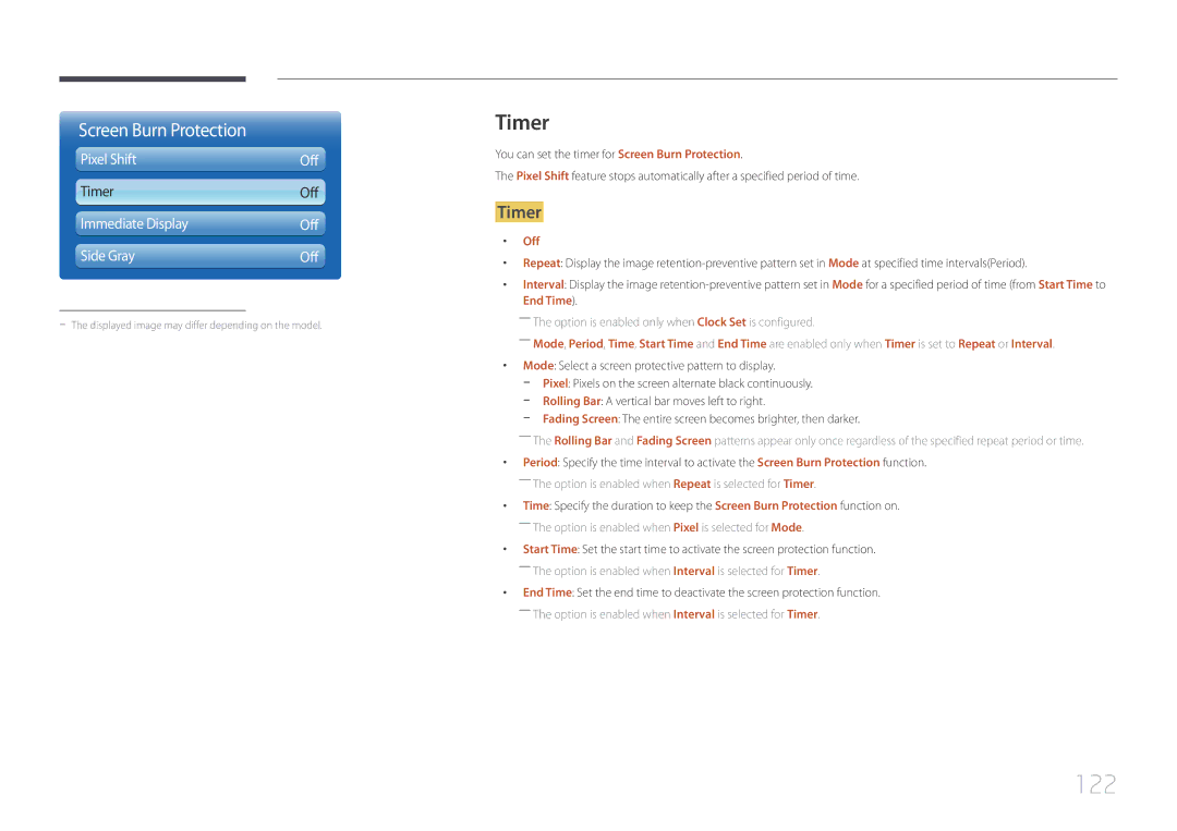 Samsung UD46C, UD55C user manual 122, Timer 