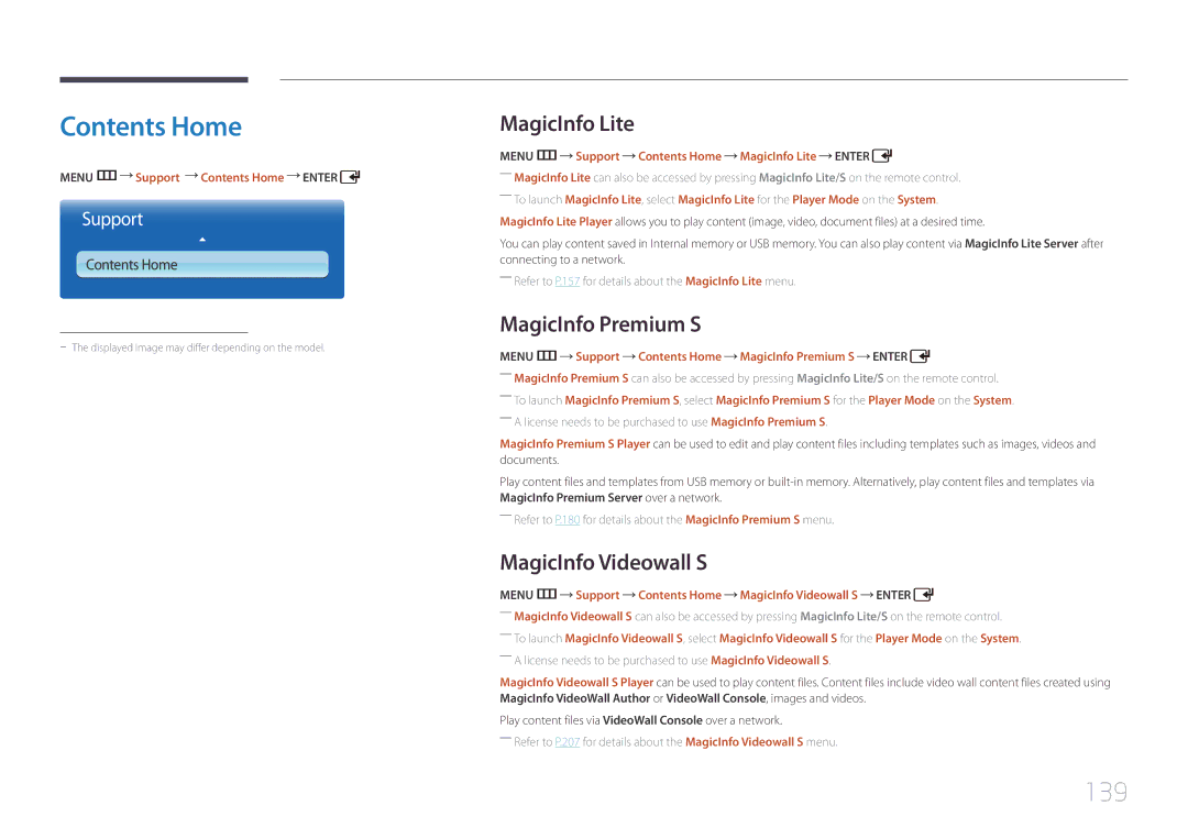 Samsung UD55C, UD46C user manual Contents Home 