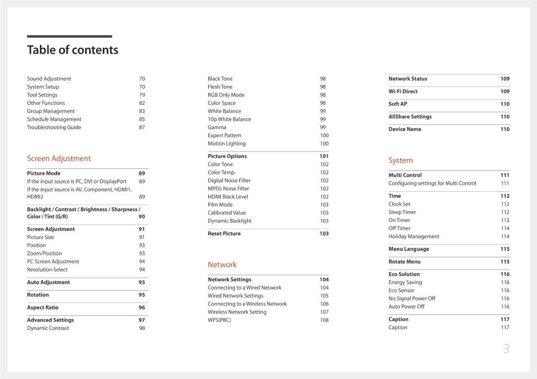 Samsung UD55C, UD46C user manual Screen Adjustment 