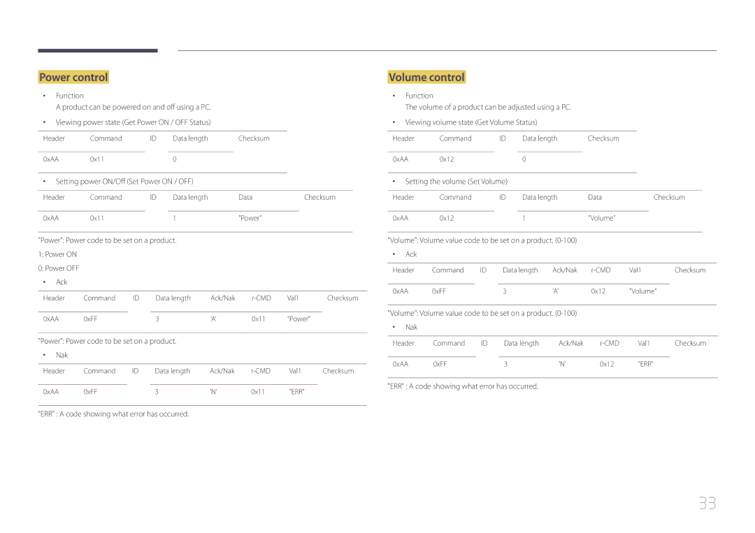 Samsung UD55C, UD46C user manual Power control, Volume control 