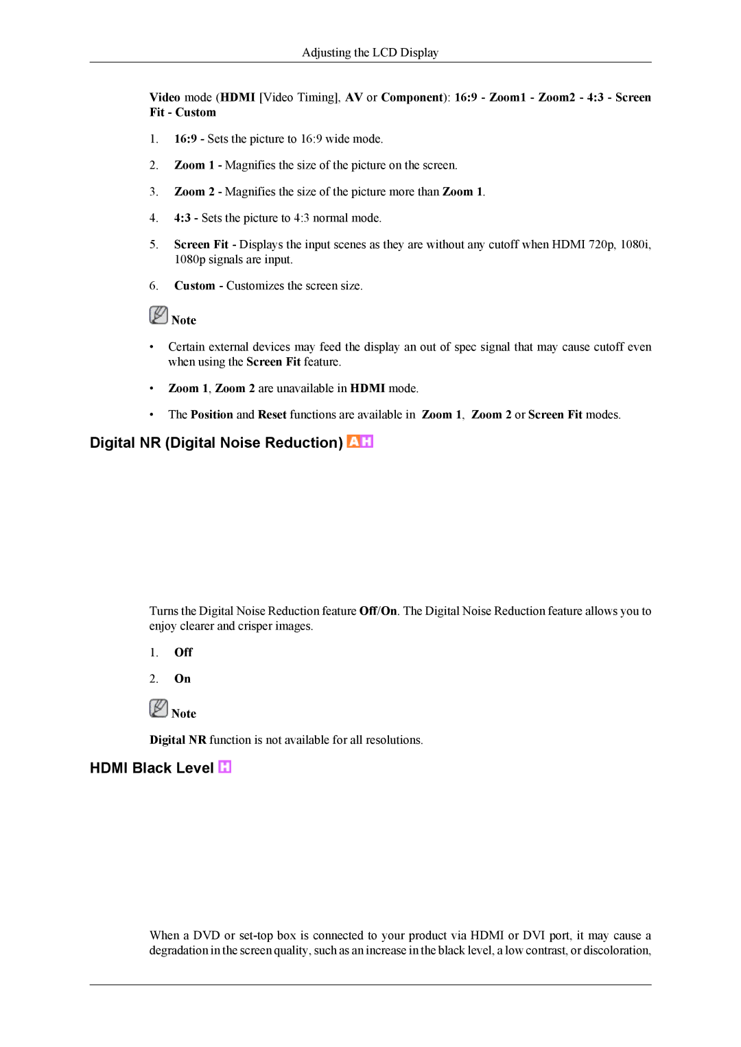 Samsung UD46A, UD55A user manual Digital NR Digital Noise Reduction, Off 