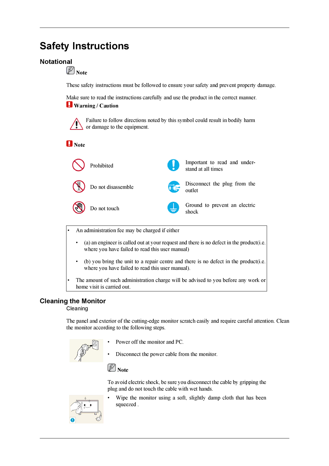 Samsung UD55A, UD46A user manual Notational, Cleaning the Monitor 