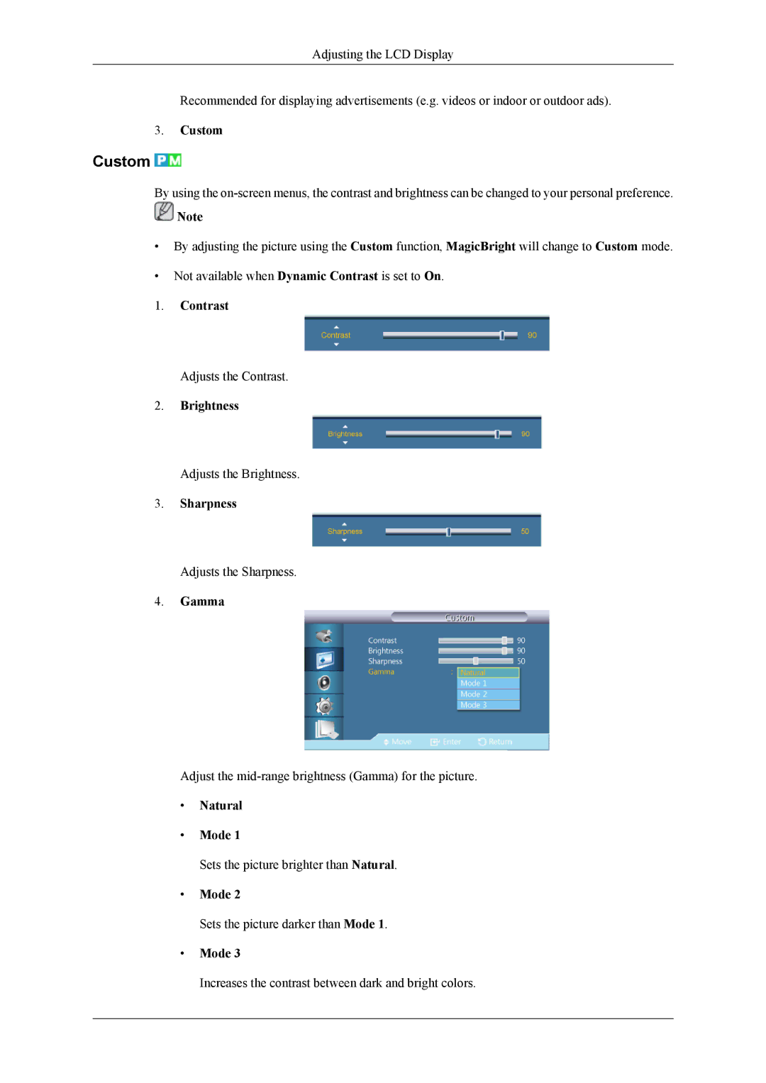 Samsung UD55A, UD46A user manual Custom 