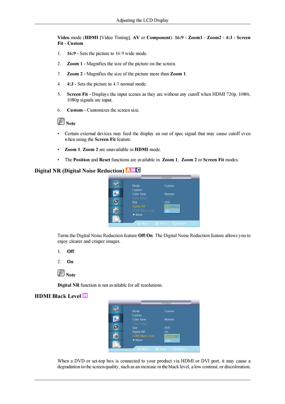 Samsung UD46A, UD55A user manual Digital NR Digital Noise Reduction, Off 