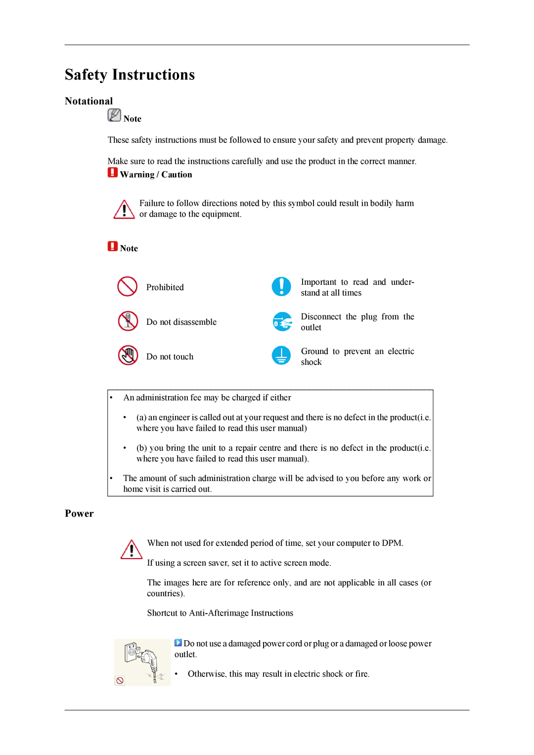 Samsung UD55A, UD46A user manual Notational, Power 