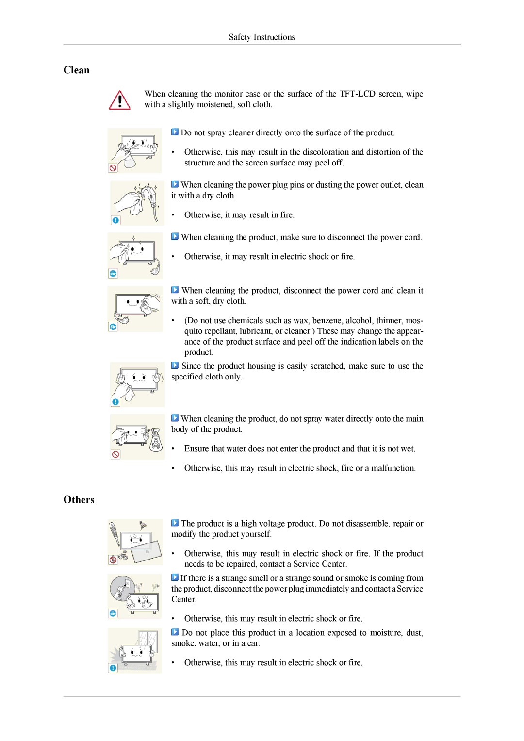 Samsung UD46A, UD55A user manual Clean, Others 