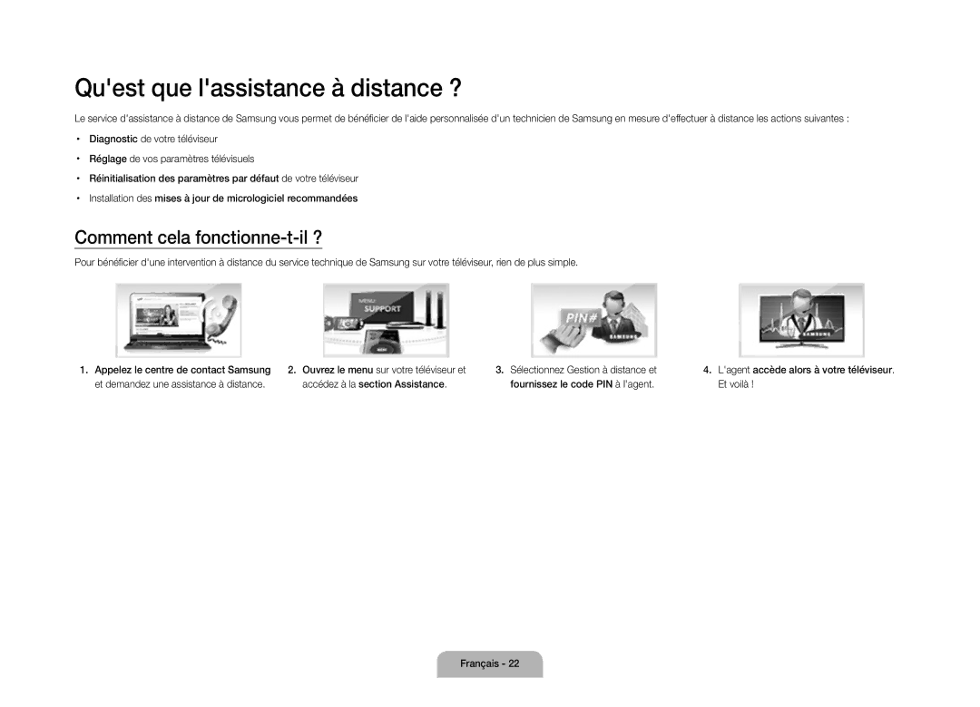 Samsung UE105S9WALXZF manual Quest que lassistance à distance ?, Comment cela fonctionne-t-il ? 