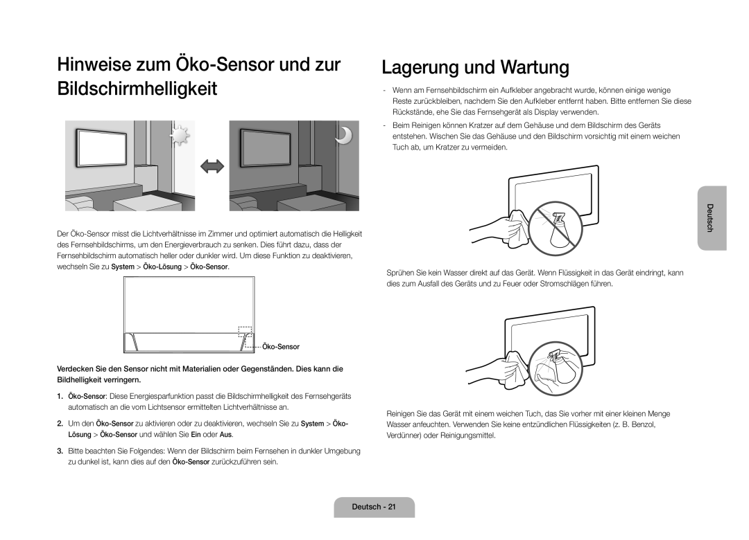 Samsung UE105S9WALXZF manual Deutsch 